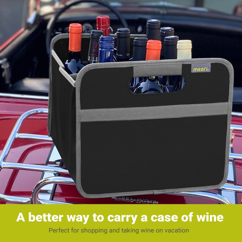 Meori â€“ Collapsible Wine Tote Bag, Durable Wine Bag 12 Bottle, Tear-Resistant Reusable Drink Tote Bags for Alcohol, Foldable Drink Carrier, Portable Wine Carrier, Wine Lovers Gift, Lava Black - Image 4